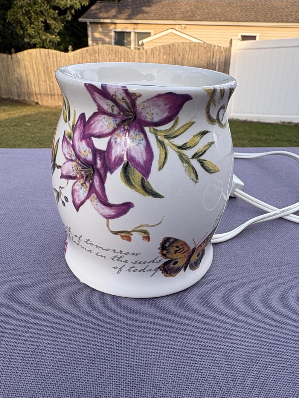 Floral Purple Ceramic Home candle Warmer